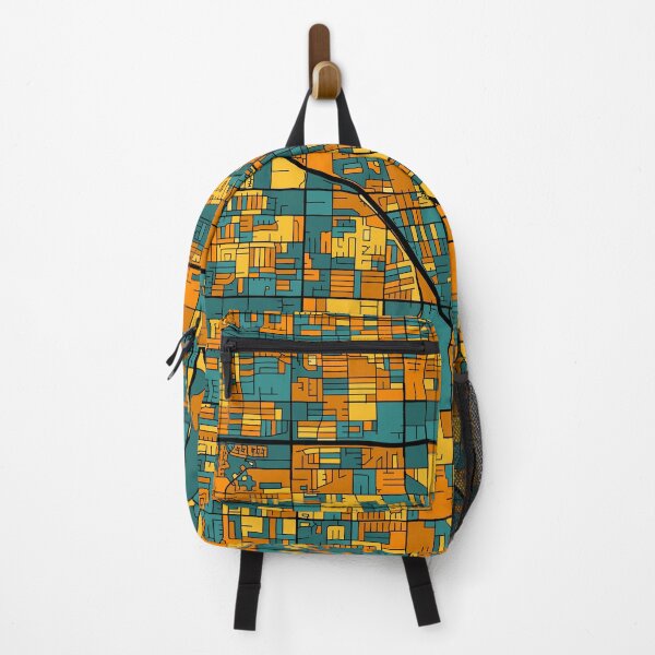 Item preview, Anaheim Map Pattern in Orange & Teal designed and sold by PatternMaps.
