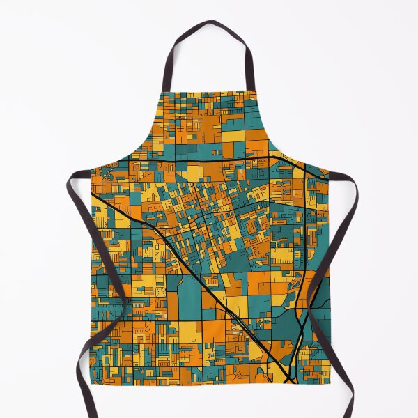 Item preview, Anaheim Map Pattern in Orange & Teal designed and sold by PatternMaps.