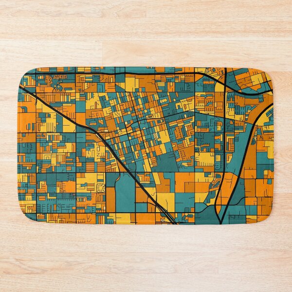 Item preview, Anaheim Map Pattern in Orange & Teal designed and sold by PatternMaps.