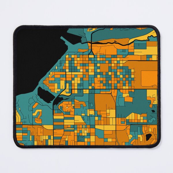 Item preview, Anchorage Map Pattern in Orange & Teal designed and sold by PatternMaps.