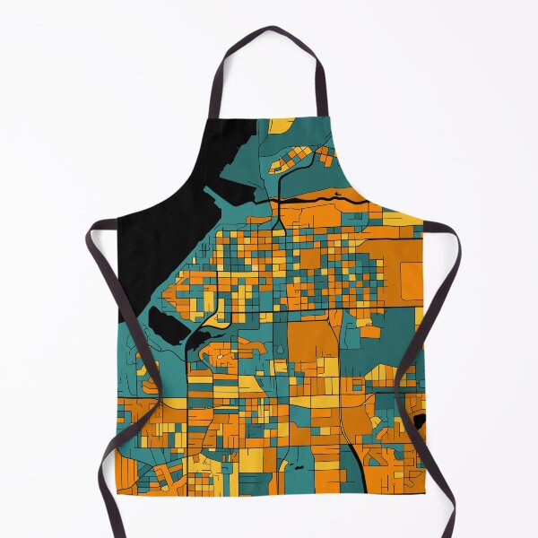Item preview, Anchorage Map Pattern in Orange & Teal designed and sold by PatternMaps.