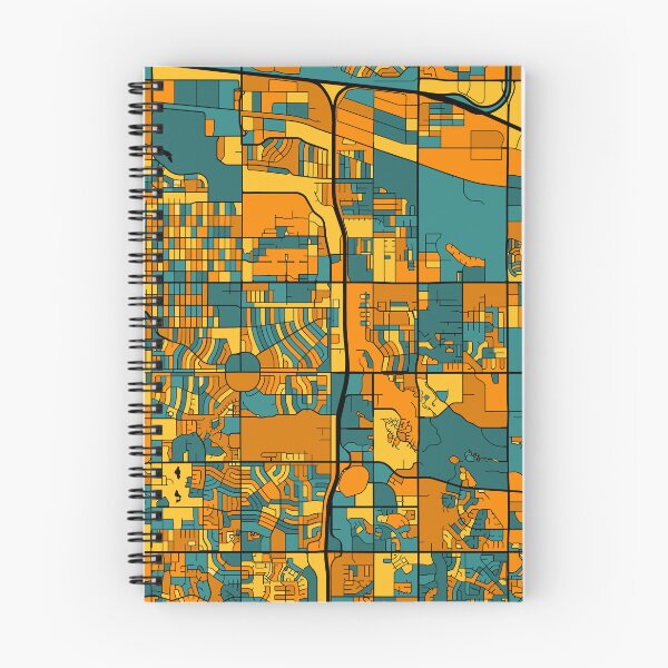 Item preview, Aurora Map Pattern in Orange & Teal designed and sold by PatternMaps.