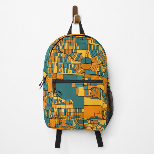 Item preview, Aurora Map Pattern in Orange & Teal designed and sold by PatternMaps.