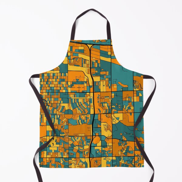 Aperçu de l'œuvre Motif de carte Aurora en orange et bleu sarcelle créée et vendue par PatternMaps.
