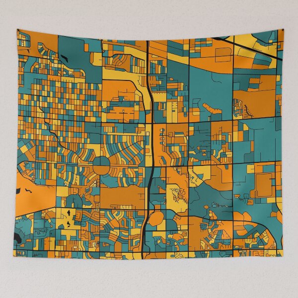 Item preview, Patrón de mapa Aurora en naranja y verde azulado designed and sold by PatternMaps.