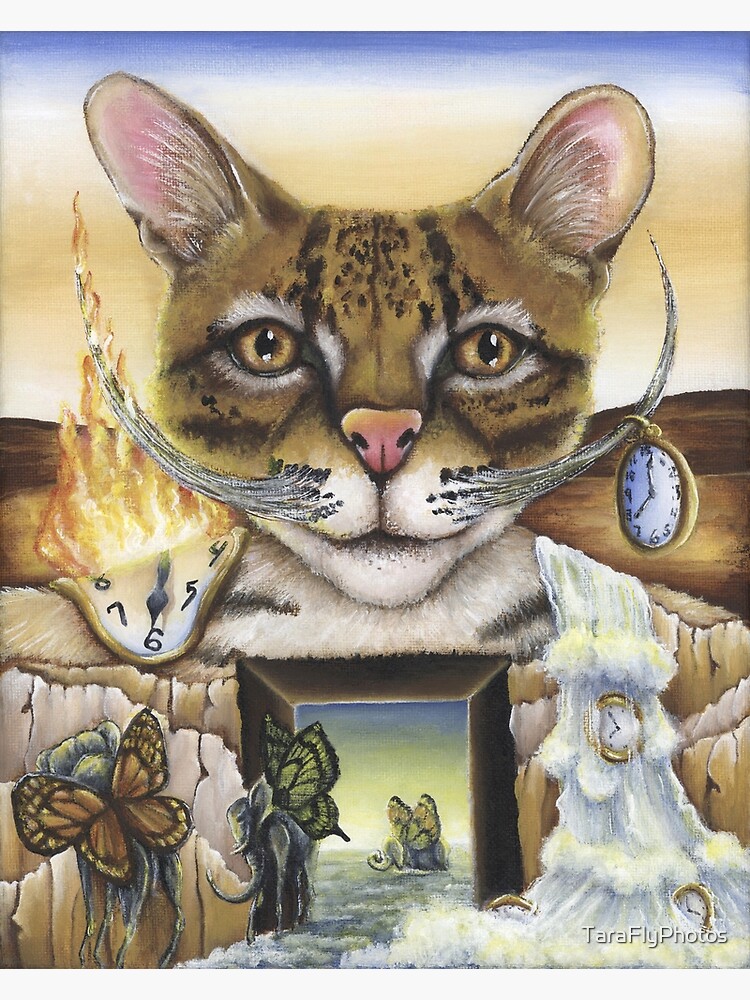 Discover Dali's Whiskers Ocelot Cat Surreal Art Premium Matte Vertical Poster