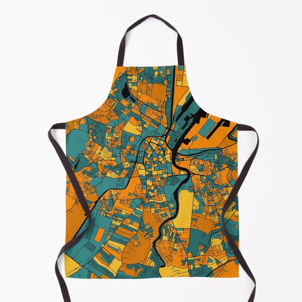 Item preview, Belfast Map Pattern in Orange & Teal designed and sold by PatternMaps.