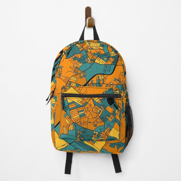 Item preview, Belfast Map Pattern in Orange & Teal designed and sold by PatternMaps.