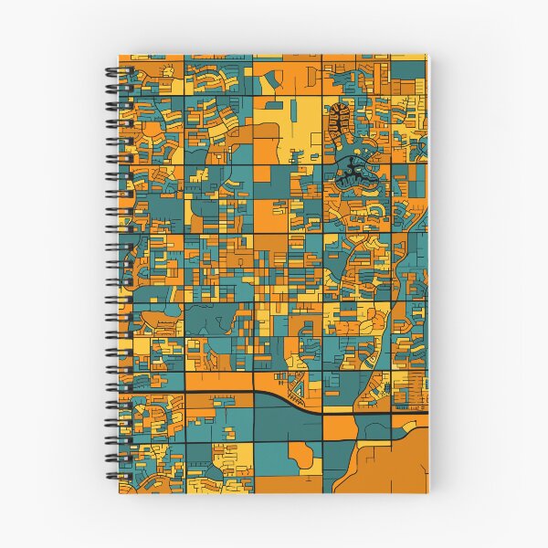 Artikelvorschau, Chandler-Kartenmuster in Orange und Blaugrün entworfen und verkauft von PatternMaps.