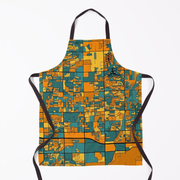 Item preview, Chandler Map Pattern in Orange & Teal designed and sold by PatternMaps.