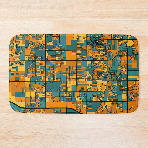Item preview, Chandler Map Pattern in Orange & Teal designed and sold by PatternMaps.