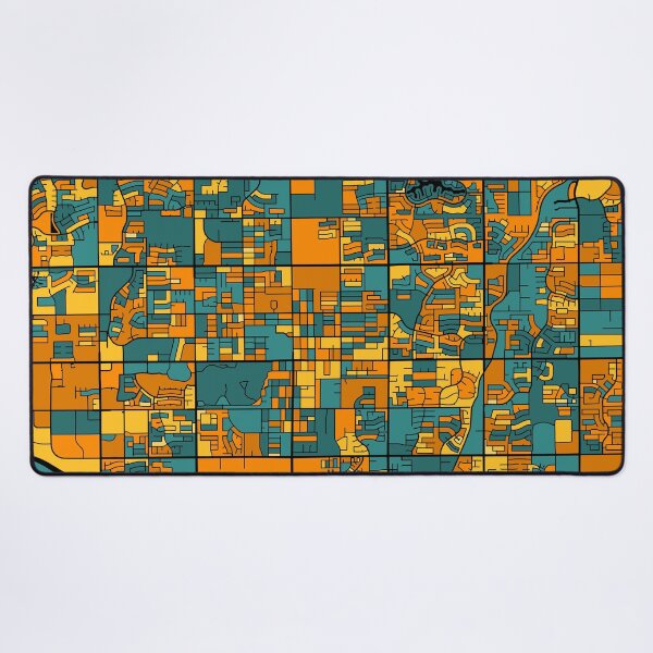 Item preview, Chandler Map Pattern in Orange & Teal designed and sold by PatternMaps.