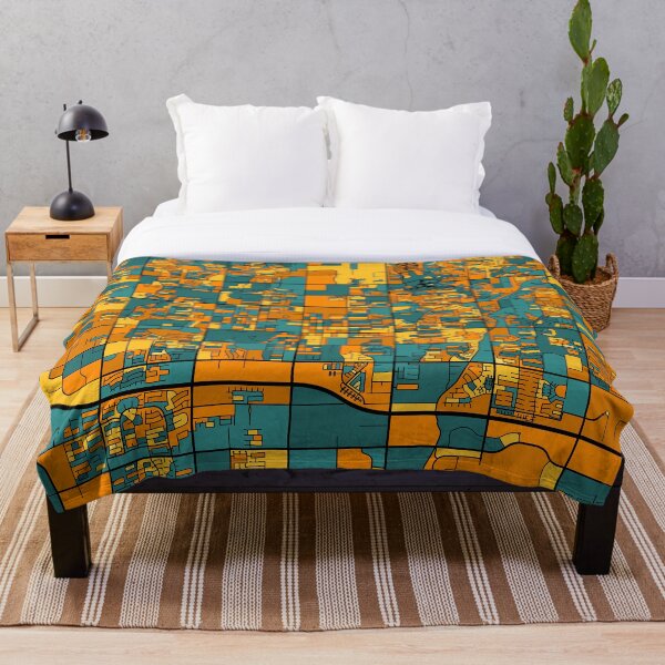 Item preview, Chandler Map Pattern in Orange & Teal designed and sold by PatternMaps.