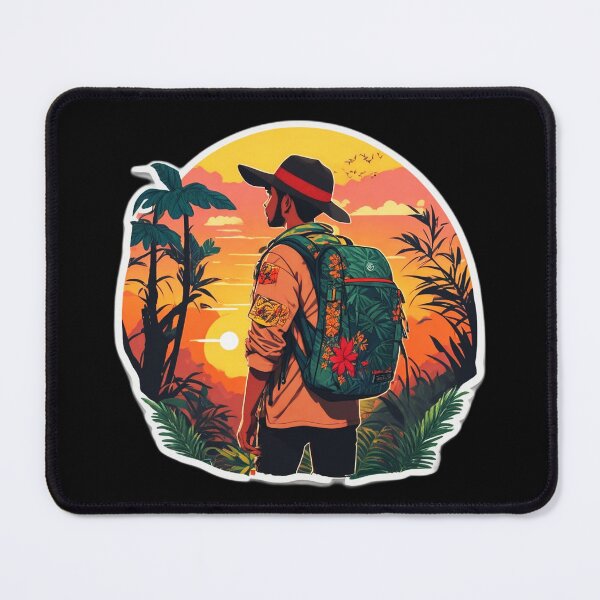 Item preview, Traveler  Wandering the Tropical Jungle at Sunset designed and sold by Ridiculam Toga.