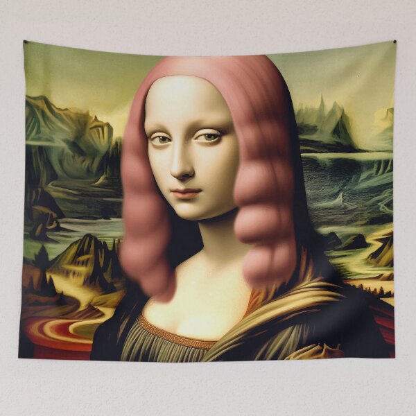 Item preview, Mona Lisa Pink Hair designed and sold by Ujourney.