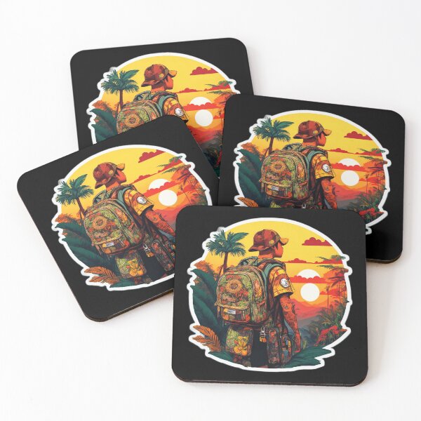 Item preview, Tattooed Traveler Wandering the Tropical Jungle at Sunset designed and sold by Ridiculam Toga.