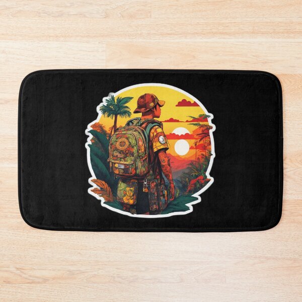 Item preview, Tattooed Traveler Wandering the Tropical Jungle at Sunset designed and sold by Ridiculam Toga.