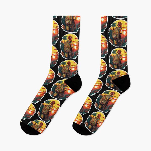Item preview, Tattooed Traveler Wandering the Tropical Jungle at Sunset designed and sold by Ridiculam Toga.