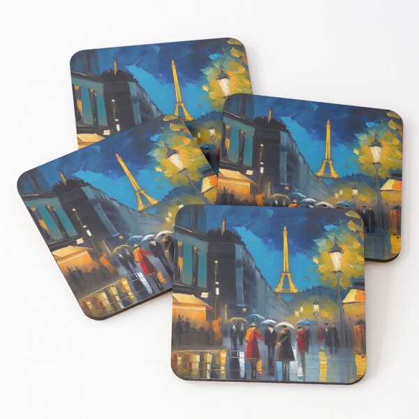 Item preview, Paris at Night Oil Painting Style Artwork designed and sold by ancient-times.