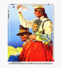 Greetings from Riga, Latvia, railway travel, vintage poster iPad Case/Skin