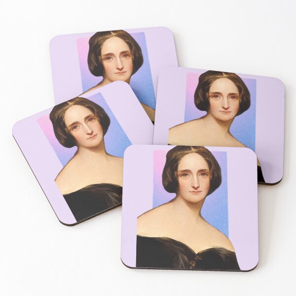 Item preview, English Novelist Mary Shelley - purple pink - illustration  designed and sold by Litstoy.