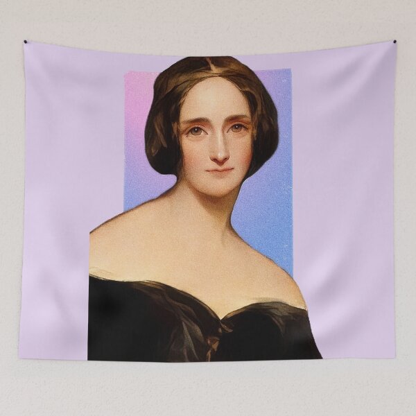 Item preview, English Novelist Mary Shelley - purple pink - illustration  designed and sold by Litstoy.