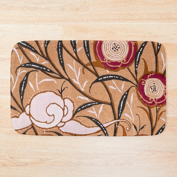 Item preview, Vintage Oriental Art Nouveau Pattern in Peachy Terracotta | P260 designed and sold by Piccolo Fiore Prints.