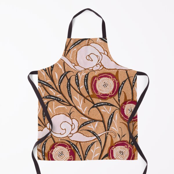 Item preview, Vintage Oriental Art Nouveau Pattern in Peachy Terracotta | P260 designed and sold by Piccolo Fiore Prints.