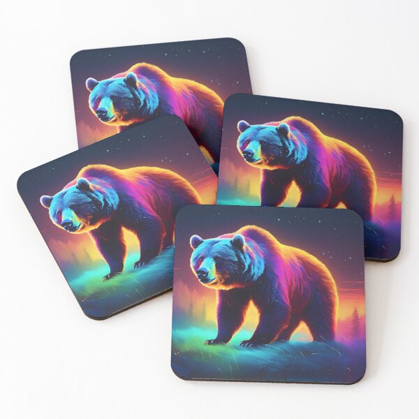 Aperçu de l'œuvre Ours grizzli luminescent créée et vendue par AnnArtshock.