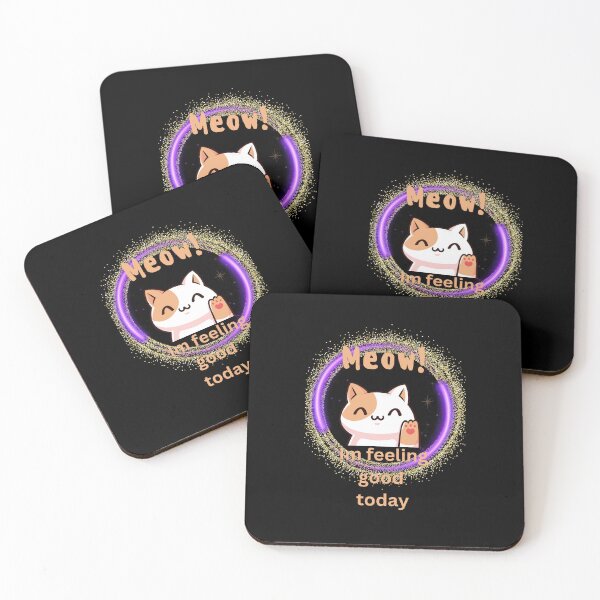 Item preview, meow im feeling good today designed and sold by CuteCatsCoffee.