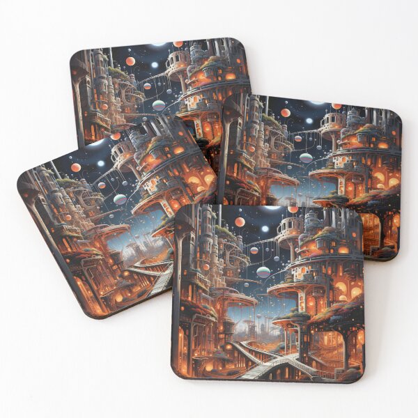 Item preview, Bronzed Nightwalk: Luminous Urban Tapestry designed and sold by Moisky Art.