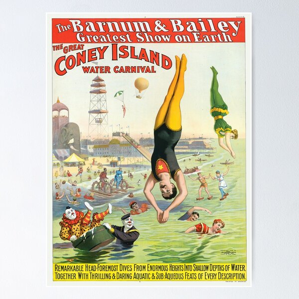 Item preview, STK501816A-Vintage circus poster of The Great Coney Island Water Carnival. designed and sold by StocktrekImages.