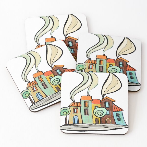 Item preview, colored houses designed and sold by OlgaMundi.