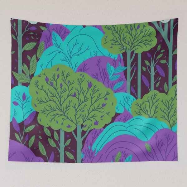 Item preview, Green Rainbow Forest Trees Pattern designed and sold by druidwolfart.