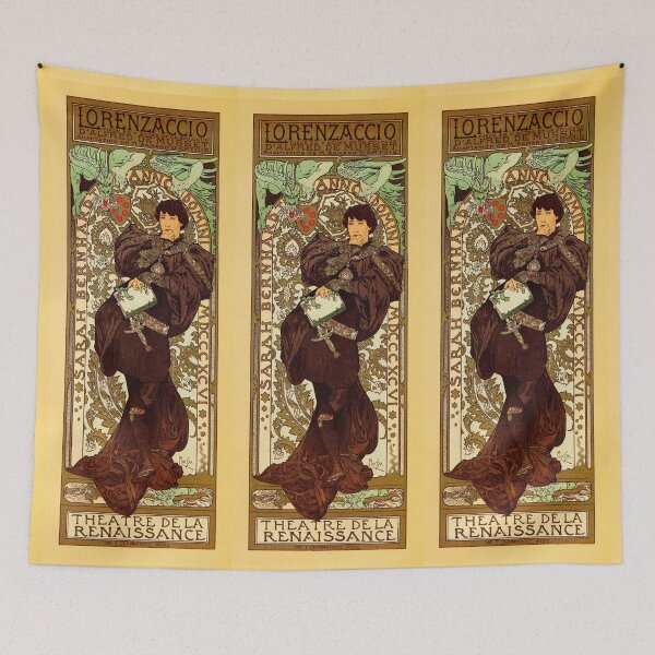 Item preview, Vintage Alphonse Mucha Lorenzaccio vertical banner designed and sold by aapshop.
