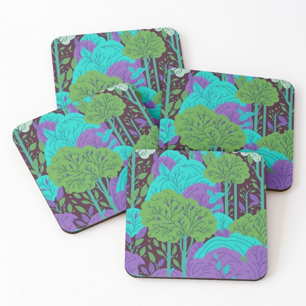 Item preview, Green Rainbow Forest Trees Pattern designed and sold by druidwolfart.