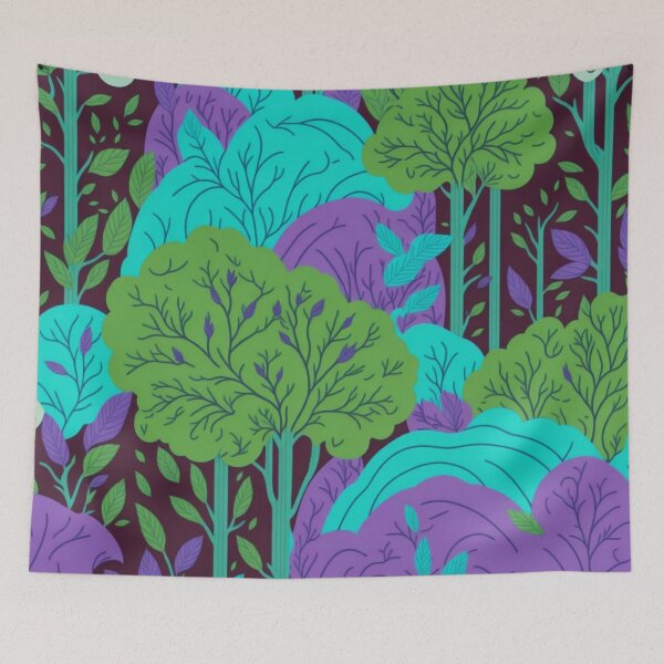 Item preview, Green Rainbow Forest Trees Pattern designed and sold by druidwolfart.