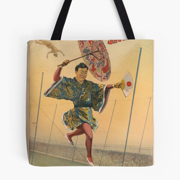 Item preview, STK501820A-Vintage circus poster showing a Japanese tight-rope. designed and sold by StocktrekImages.