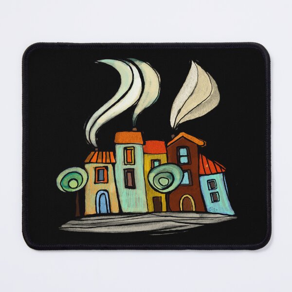 Item preview, colored houses- black background designed and sold by OlgaMundi.