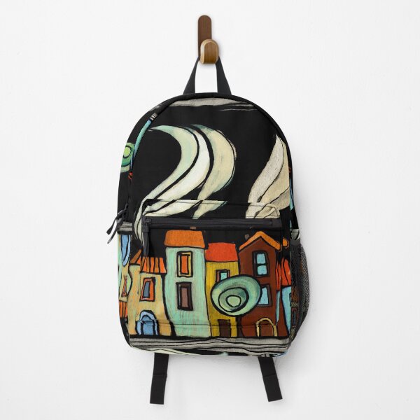 Item preview, colored houses- black background designed and sold by OlgaMundi.