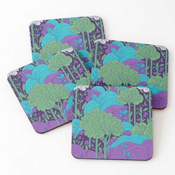 Item preview, Green Rainbow Forest Trees Floral Pattern designed and sold by druidwolfart.