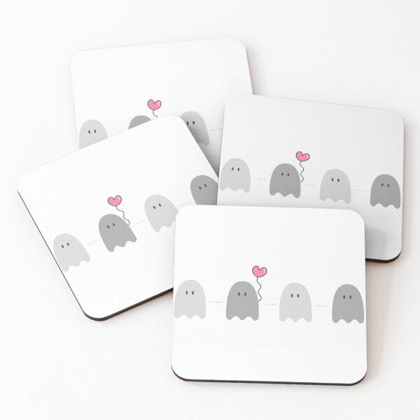 Item preview, Adorable ghosts with heart balloon for halloween designed and sold by noneko04.