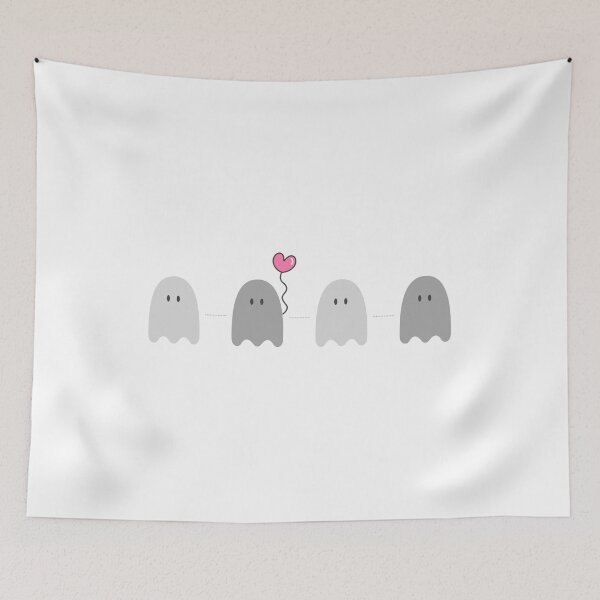 Item preview, Adorable ghosts with heart balloon for halloween designed and sold by noneko04.