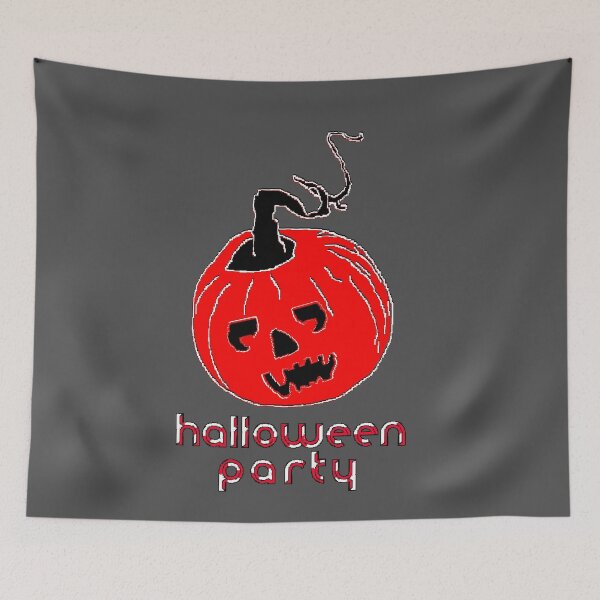 Item preview, Happy Hallowin Party Halloween day red pumpkin pixel art designed and sold by 4rpixs.