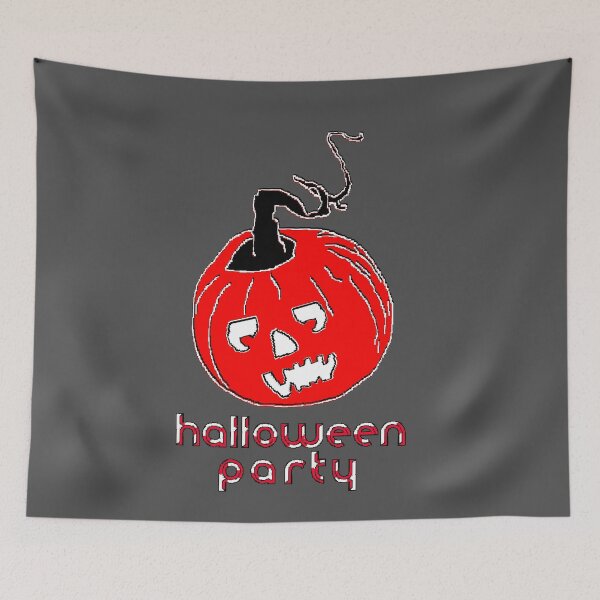 Item preview, Happy Hallowin Party Halloween day red pumpkin pixel art designed and sold by 4rpixs.