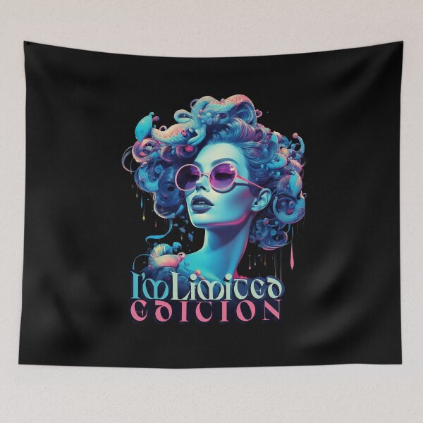 Item preview, Blue woman with glasses. Pop-art, colorful art designed and sold by NUGRAFIKA.