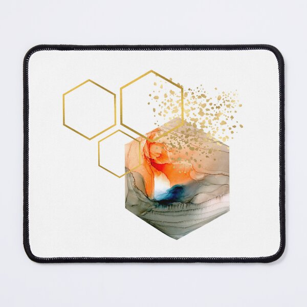 Item preview, Orange abstract alcohol ink honeycomb design designed and sold by CreativeStrand.