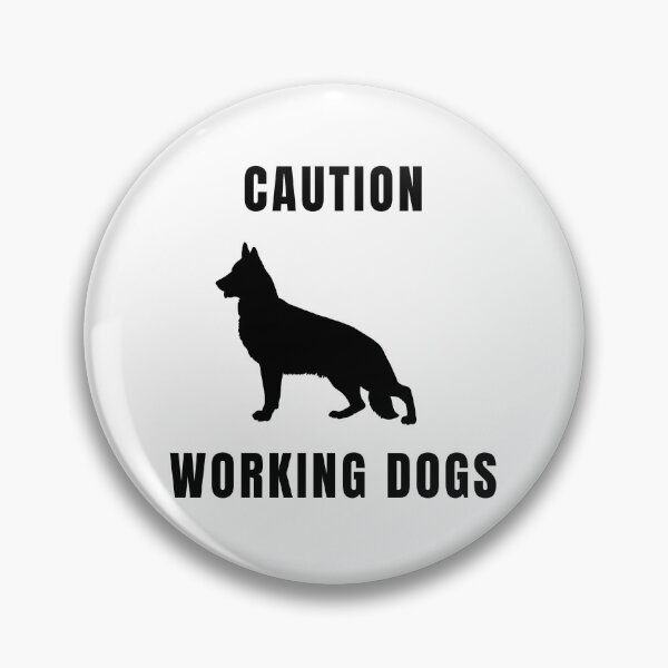 Item preview, Caution Working Dogs German Shepherd Dog Black Text Silhouette  designed and sold by GSDDESIGNMERCH.