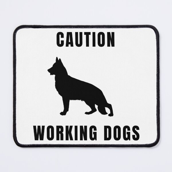Item preview, Caution Working Dogs German Shepherd Dog Black Text Silhouette designed and sold by GSDDESIGNMERCH.