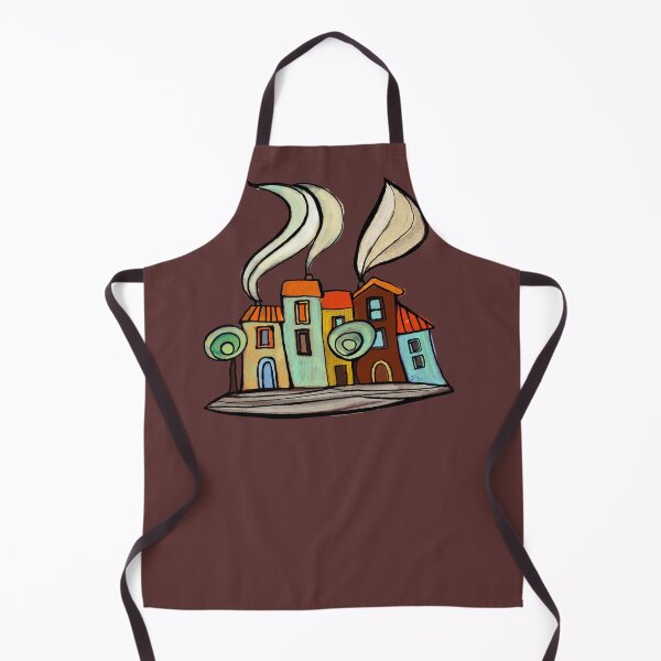Item preview, colored houses- brown background designed and sold by OlgaMundi.